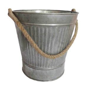 Maceta de metal galvanizado con aro de hierro, maceta sencilla y decorativa para centro comercial, hogar y jardín, regadera decorativa - Product Image 2