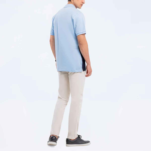 Polo décontracté d'été pour homme à manches courtes en polyester respirant avec tissu tricoté à motif uni - Product Image 6
