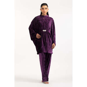 Ensemble coordonné en velours froissé automne IPST-55163 avec col montant, tenue élégante pour occasions festives, nettoyage à sec uniquement - Product Image 6