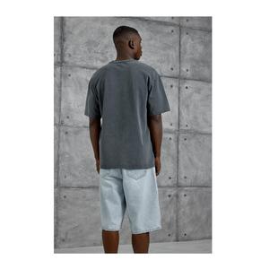 Polos oversize en coton 100% pour hommes, vêtements de fitness streetwear imprimés avec logo, t-shirts longs grande taille pour garçons - Product Image 2