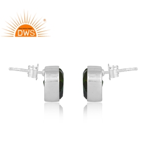 Dernière vente en argent Sterling naturel Bio Chrome Diopside Doublet Quartz pierres précieuses boucle d'oreille bijoux personnalisés pour les femmes - Product Image 4