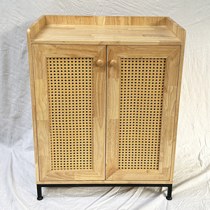 Modern KTB68119 Living Room Furniture <b>Console</b> Table Sideboard with Rattan Doors and Iron Base Decorative Cabinet for Home Use - Product Image 2
