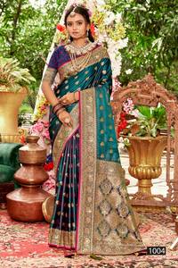 Saroj Bridal Look Satén Saroski Vol 1 Tradicional Satén Seda Saree Catálogo Completo disponible a tarifa mayorista - Product Image 5