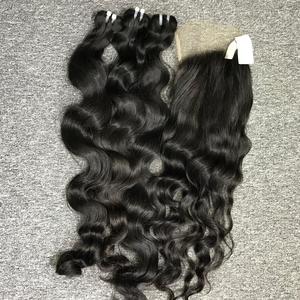 Vente en gros 100% haute qualité trame de vagues naturelles grands cheveux humains bruts teints un donateur - Product Image 1