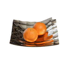 Plato de servicio de aluminio con Acabado niquelado, mesa de comedor de la mejor calidad, bandeja de servicio de forma cuadrada, de exportación - Product Image 1