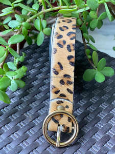 Cinturón de piel con hebilla duradera, Cinturón de piel con estampado Animal hecho a mano - Product Image 2