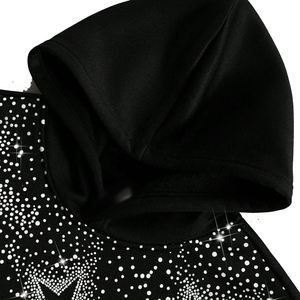 Sudadera con Capucha Oversize para Hombre, con Pedrería Brillante, Lavado Ácido, Estilo Vintage Streetwear, 100% Algodón Ecológico - Product Image 6