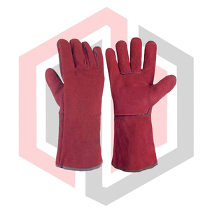 Guantes de Soldadura de Cuero Vacuno, Reforzados en la Palma, Antiestáticos, Resistentes a Desgarros, Sin Silicona, Sin Polvo, 11 oz, 14 Pulgadas - Product Image 1