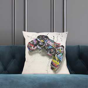 Almohada con Estampado Inspirado en el Graffiti para Sala de Juegos y Espacio de Recreo, 12"x24" - 30x60 cm - Product Image 1