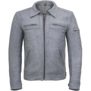 Chaquetas de cuero de moda de motocicleta Vintage clásica para hombres al por mayor precio barato abrigos de cuero para hombre chaquetas de trabajo con logotipo personalizado - Product Image 1