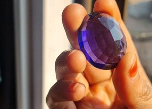 32*27 MM beau saphir bleu forme ovale fait à la main saphir ovale pour pendentif bijoux en gros - Product Image 2