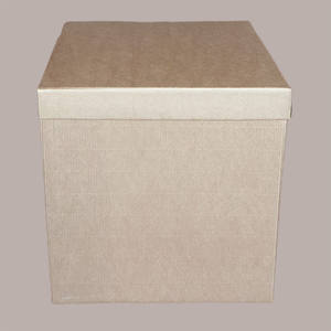 5 cajas de almacenamiento decorativas de papel ondulado marrón con tapa 250x250H300mm colección de cajas de maletero - Product Image 1