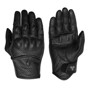 Gants de moto en cuir courts pour la course, gants d'hiver avec protection des doigts et des articulations, gants de moto pour la course et la conduite - Product Image 1