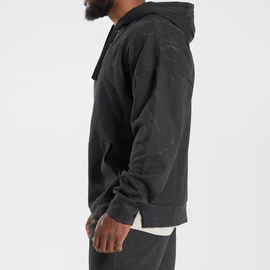 OEM 100% coton hommes sweat à capuche vestes de lavage grande taille 460 Gsm poids lourd lavé à l'acide brodé uni teint décontracté - Product Image 2