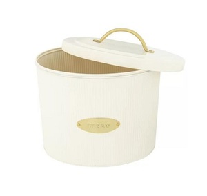 Best <b>Vintage</b>-inspired Iron Breadbox for Rustic <b>Kitchen</b> Decor with Wooden Top Cap & White Powder Coated Finished Breadbox - Product Image 5