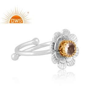 Best Selling Fine Sterling Silver Natural <b>Crystal</b> Quartz Gemstone Stackable <b>Ring</b> Custom Jewelry Manufacturer - Product Image 2