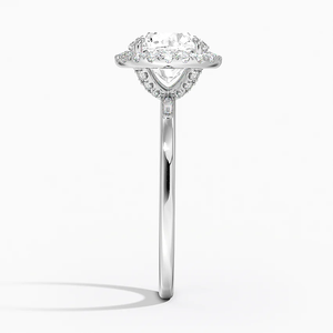 Cojín de lujo corte VVS Lab Grown Diamond 14K oro blanco Viena Halo anillo de joyería de compromiso de moda de gama alta para profesionales - Product Image 2