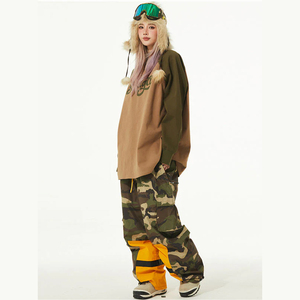 Camo Baggy Snow Pantalones Impermeable Transpirable Cintura Polaina Cordón Cargo Bolsillo Mujeres Ski Baggy Pant - Product Image 6