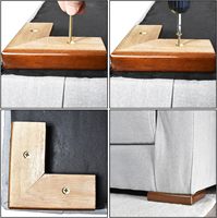 Ensemble de 4 pieds de meubles en bois, rehausseurs de lit et de canapé de 1 pouce pour canapé en forme de L et pieds de commode, confort et stabilité améliorés