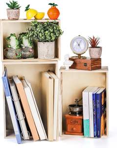 Set of 3 Wood Nesting <b>Crate</b> Rustic Decorative <b>Boxes</b> Storage <b>Crates</b> Wood Container - Product Image 6