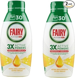 Détergent à vaisselle en gel Fairy original, 90 lavages, lot de 3 bouteilles, citron platine, donne une brillance supplémentaire au lave-vaisselle - Product Image 4