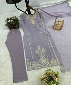 FANCY GEORGETTE BORDADO SECUENCIA TRABAJO TOP BOTTOM CON DUPATTA FESTIVE WEAR PRECIO AL POR MAYOR ROPA ÉTNICA - Product Image 6