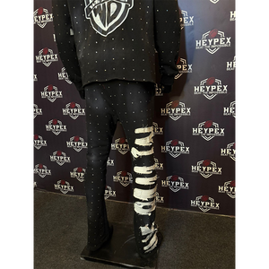 ชุดเสื้อผ้าแนวสตรีทของผู้ชายซักด้วยกรดซีดๆแสงแดดพร้อมชุดวอร์มมีฮู้ดประดับพลอยเทียมมีสเวตเตอร์บาน - Product Image 4