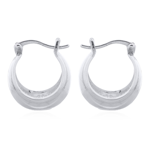 Pendientes de aro de plata esterlina gruesos clásicos Diseño escultórico suave para fiestas de mujeres y regalos del mayorista de Tailandia - Product Image 1