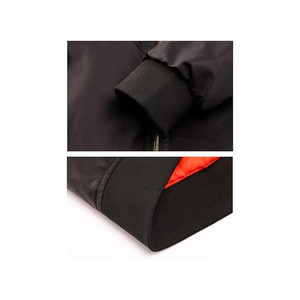 Blouson aviateur noir en coton molletonné veste d'hiver chaude pour hommes coupe ajustée grande taille veste manteau vêtements d'extérieur - Product Image 2