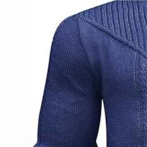 Pull en polyester respirant décontracté pour hommes avec col montant et fermeture éclair Logo personnalisable sur le devant - Product Image 5