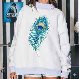 Wholesale Women's Winter Oversized <b>Long</b> Sleeve Mock Neck <b>Sweatshirt</b> Front Option Eco-Friendly Fleece Fabric Polyester/Cotton - Product Image 5