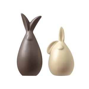 Escultura de conejo blanco y negro de estilo moderno, figurita de Animal decorativa hecha a mano para estatuas de objetos de mesa Interior - Product Image 1