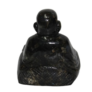 2022 Top Selling Handcrafted Laughing Buddha <b>Statue</b> Sculpture Natural Labradorite Carving Home Decor of All Sizes Available - Product Image 3