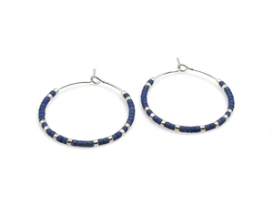 YELLOW Stylish <b>Glass</b> Seed Beads Handmade Hoop Earrings for <b>Girls</b> & Ladies Unique Design Seed Beads Hoop Earrings Beaded Earrings - Product Image 5