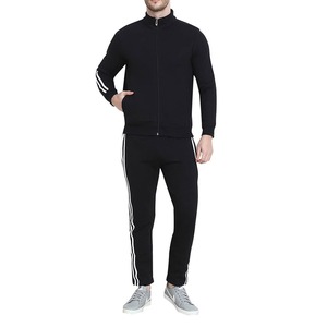 Nouveauté, survêtement pour homme en polyester à bandes latérales, respirant, jogging, veste zippée surdimensionnée, ensemble de course à pied 2 pièces - Product Image 2
