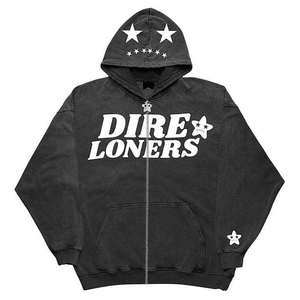 Nueva venta al por mayor de los hombres originales de gran tamaño Hip Hop Full Zip Up Hoodie de alta calidad de moda Hoodie Low MOQ transpirable Zip Up Hoodie - Product Image 2