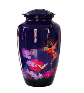 American Style Unique Cremation <b>Urn</b> for Human and <b>Pet</b> Ashes Floral Print Design Ashes Holder - Product Image 2
