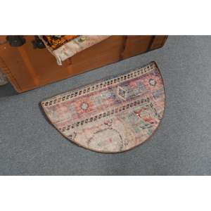 Alfombra Redonda Vintage de 2.4x1.5 pies, Alfombra Turca, Alfombra Oriental Azul - Product Image 3