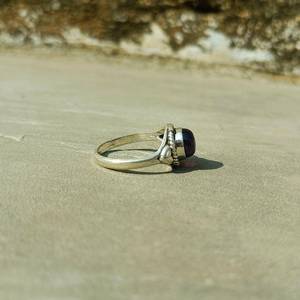 Amatista natural en forma redonda de Plata de Ley 925, cabujón, anillos de fiesta, piedra natural, anillos hechos a mano, joyería de moda para mujer - Product Image 2