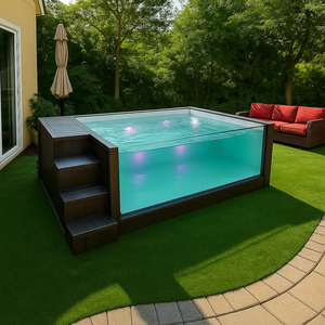 Tùy Chỉnh Sợi Thủy Tinh Container Hồ Bơi Nhà Mặt Đất Bơi Ngoài Trời Sợi Thủy Tinh Bằng Gỗ Hồ Bơi Công Cụ Phụ Kiện Tùy Chỉnh - Product Image 1