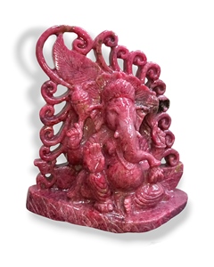 Natural Rhodonite Ganesha Sculpture Gemstone <b>Statue</b> Idol Crystal Carving Art Deco Figurine Hand Carved Environmentally Reiki - Product Image 3