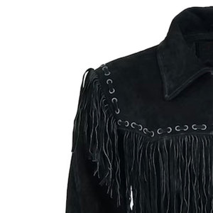 Best Selling High Quality Customized Men's Leather <b>Fringe</b> <b>Jacket</b> Tassel Breathable Quick Dry OEM Service for Winter Street Wear - Product Image 4