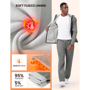 Conjuntos de 2 Piezas de Sudadera con Capucha y Pantalones Deportivos para Hombre con Diseños Personalizados, 100% Algodón, Impresión de Logotipo Personalizada, Conjuntos Deportivos, Chándales Unisex - Product Image 3