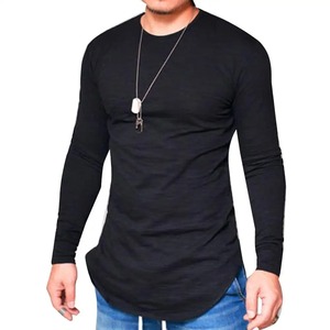 Otoño invierno camiseta hombres precio bajo manga larga Camisetas masculinas Slims cuello redondo ropa sólida camiseta calle casual Jersey de algodón - Product Image 4