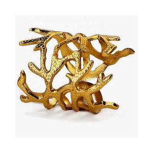 Anillo de plata con forma de hoja de palma Hawaiana para restaurante, servilletas de Metal con diseño de flor elegante, plateado, gran oferta - Product Image 2