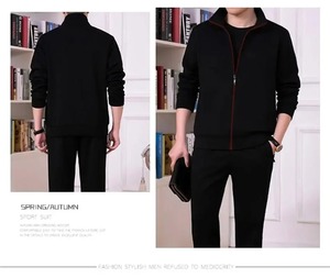 Survêtements décontractés pour hommes, vêtements de sport, vestes et pantalons, ensemble deux pièces, jogging solide à la mode pour hommes, vêtements de sport, fitness - Product Image 4