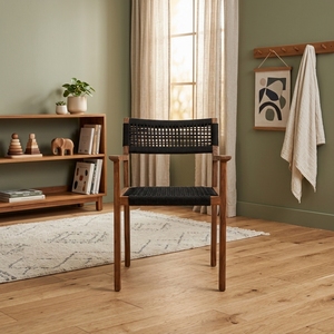 Nouvelle chaise de salle à manger moderne et minimaliste en teck avec corde pour la maison, l'hôtel, la villa ou l'appartement, usage général, mobilier de maison - Product Image 2