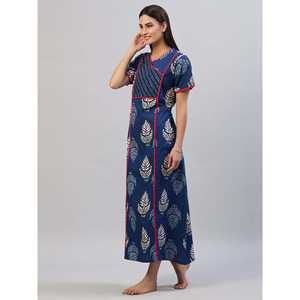 Camisón Largo Evolve para Mujer, Súper Suave y Cómodo, 100% Algodón Estampado, Cierre con Botones, Ropa de Dormir Tejida para Damas - Product Image 3