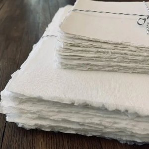 8x10งาช้าง150 GSM ทำด้วยมือ deckled ขอบผ้าฝ้ายกระดาษ deckle - Product Image 1