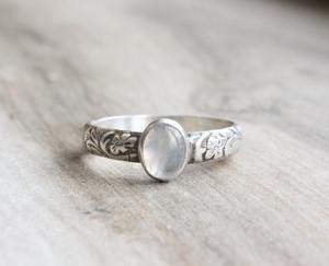 Anillo clásico hecho a mano 925 joyería de plata sólida para mujer 925 plata esterlina piedra lunar piedra preciosa estilo bohemio anillo regalo hermana - Product Image 5